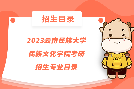 2023云南民族大学民族文化学院考研招生专业目录
