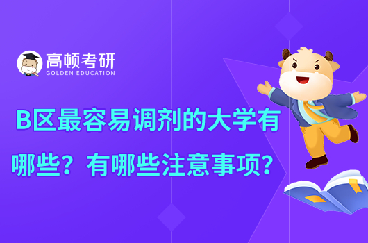 B区最容易调剂的大学有哪些？有哪些注意事项？