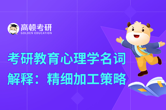 333教育综合必背名词解释:精细加工策略