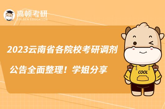 2023云南省各院校考研调剂公告全面整理!学姐分享