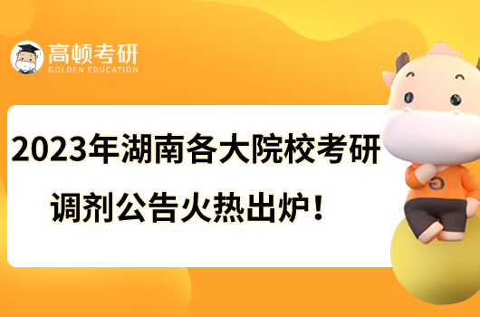 2023年湖南各大院校考研调剂公告火热出炉！