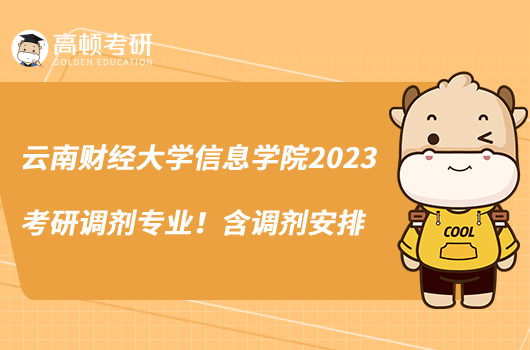 云南财经大学信息学院2023考研调剂专业！含调剂安排