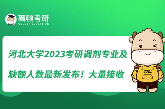 河北大学2023考研调剂专业及缺额人数最新发布!大量接收